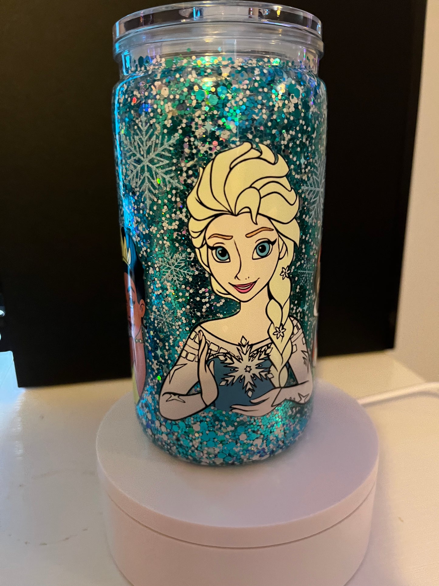 16oz premade snowglobe tumbler