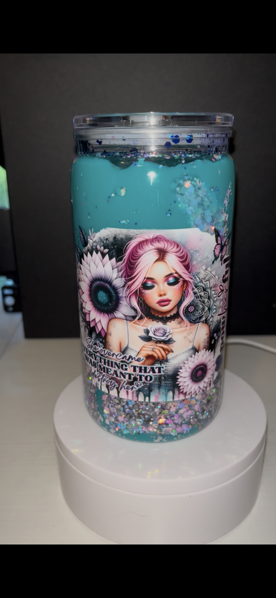 16oz Premade Snowglobe Tumbler