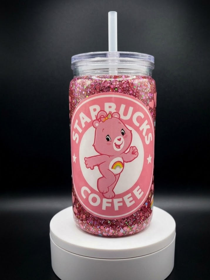 16oz premade snowglobe tumbler
