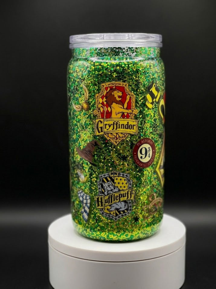 16oz premade snowglobe tumbler
