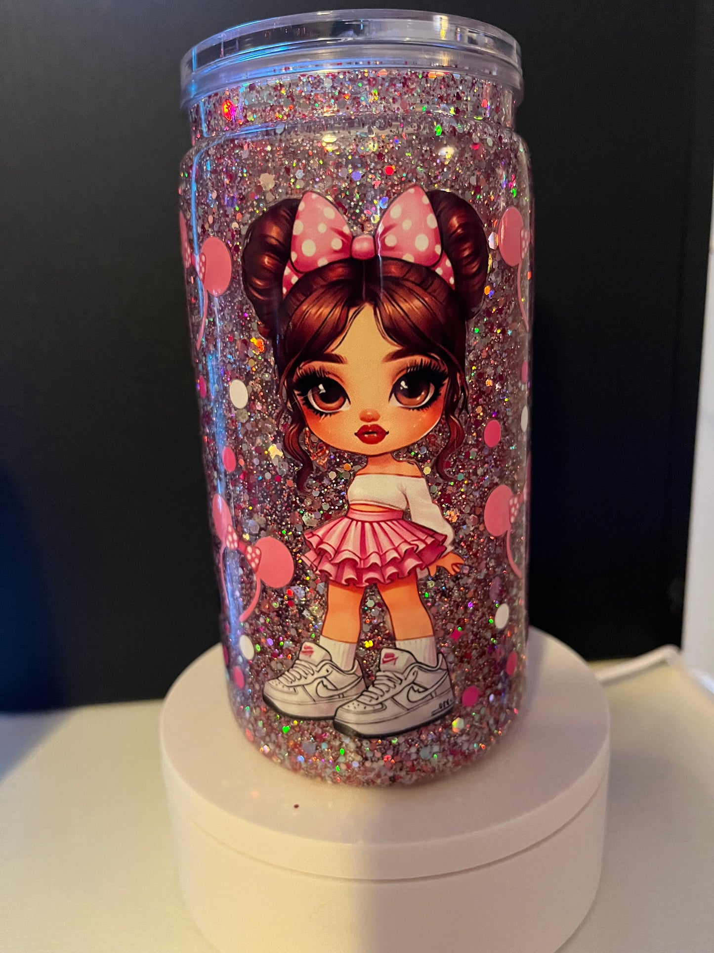 16oz premade snowglobe tumbler