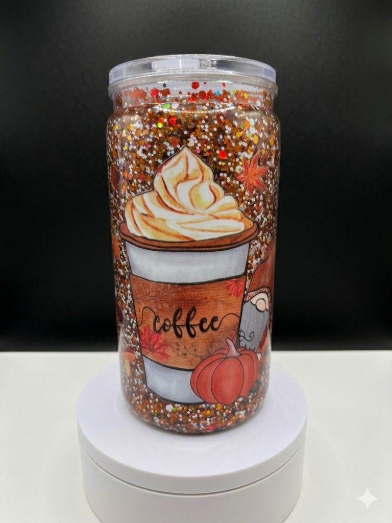 16oz Premade Snow globe Tumbler