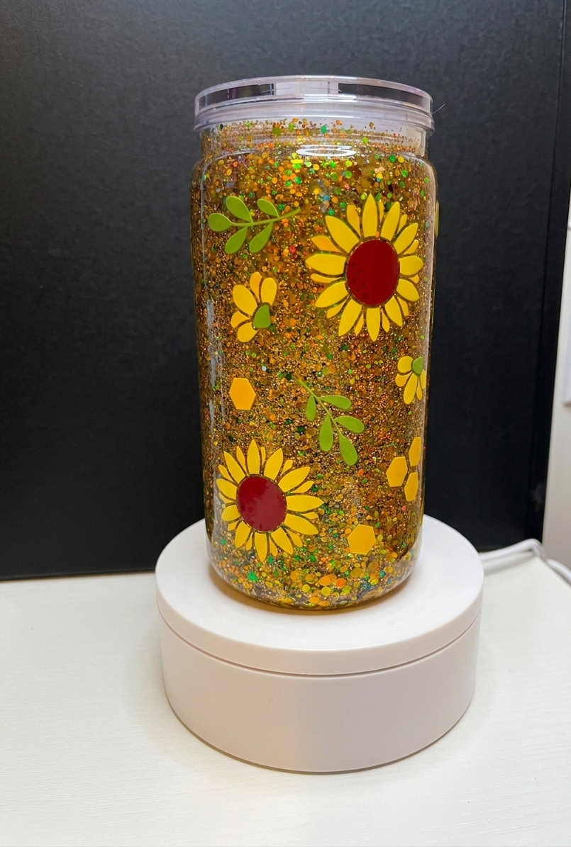 16oz premade snowglobe tumbler