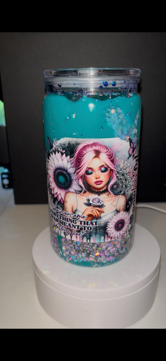 16oz Premade Snowglobe Tumbler