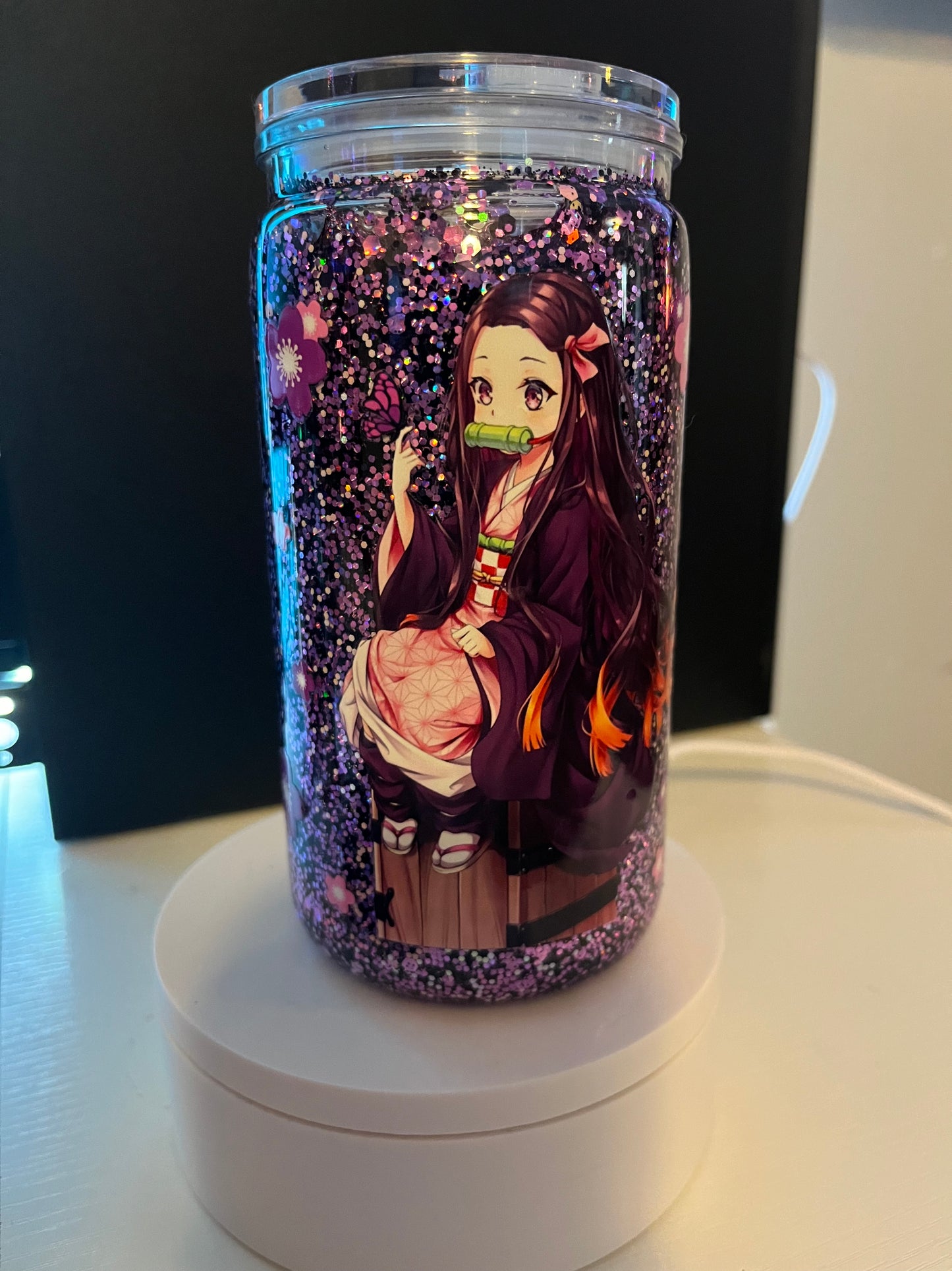 16oz premade snowglobe tumbler