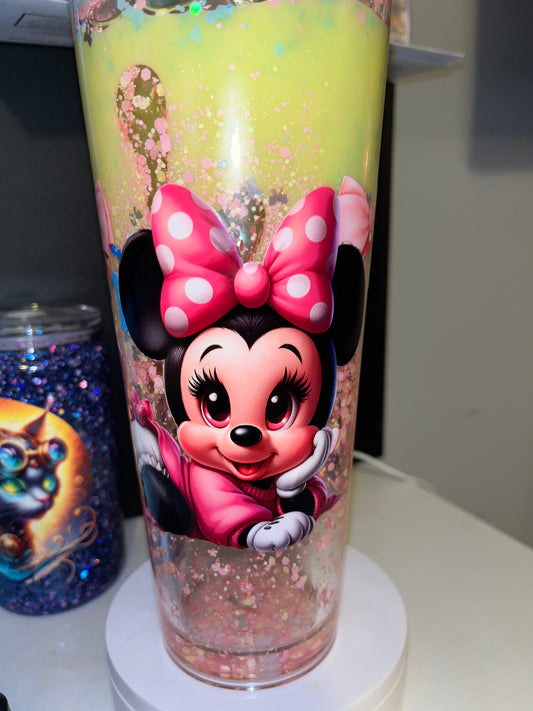 24oz Premade Snowglobe Tumbler