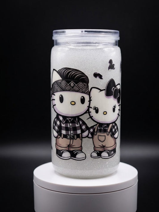 16 oz premade snowglobe tumbler