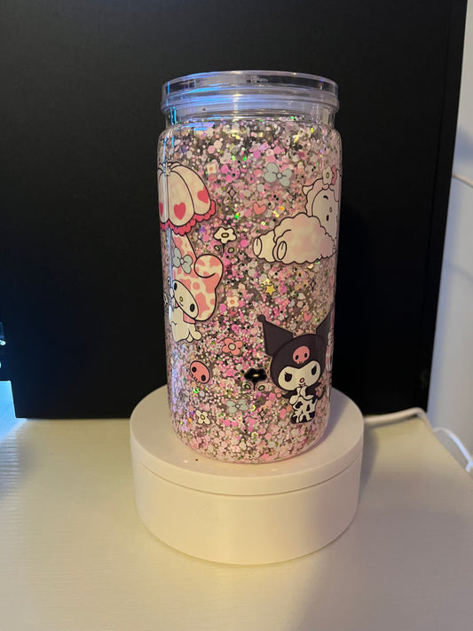 16oz premade snowglobe  tumbler