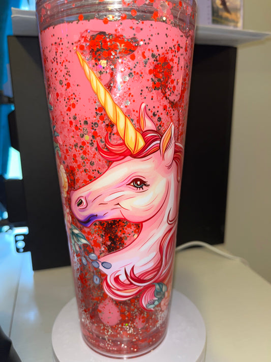 24oz Premade Snowglobe Tumbler