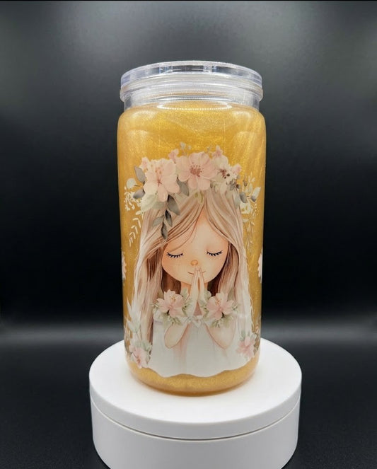 16oz premade snowglobe tumbler