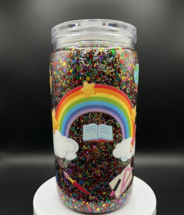 16oz Premade snowglobe tumbler